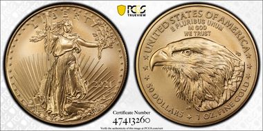 2021-W $50 Burnished Gold Eagle - Type 2 SP70