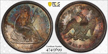 1839 50C Drapery MS65