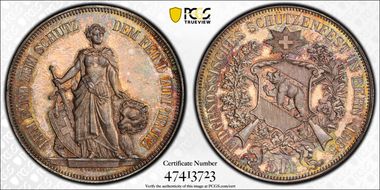 1885 5 Fr Bern R-193 MS64