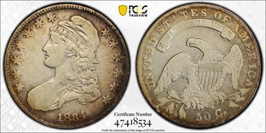 1834 50C O-116 Sm Date, Sm Letters F15