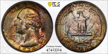 1934-D 25C Heavy Motto MS67+