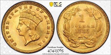 1885 G$1 MS68