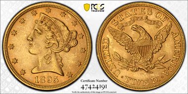 1895 $5 MS64