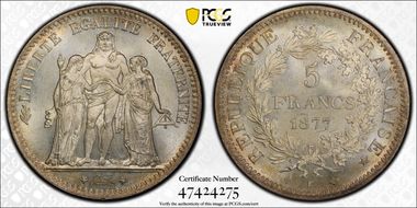 1877-K 5 Fr Gad-745a F-334 MS65+