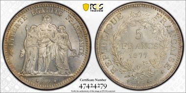 1877-K 5 Fr Gad-745a F-334 MS65