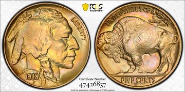 1938-D/S 5C Buffalo MS68