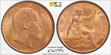 1907 1D S-3990 MS65RB