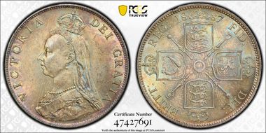 1887 Florin S-3925 Jubilee Head MS64