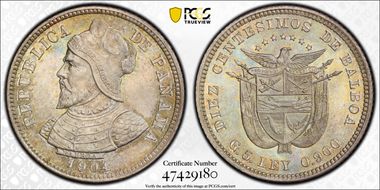 1904 10C KM-3  Ag MS65