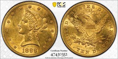 1899-S $10 AU55