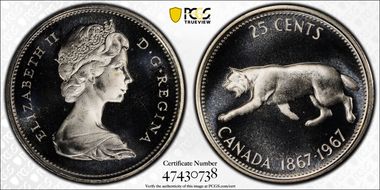 1967 25C 0.800 Ag PL67CAM