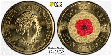 2022-C $2 Remembrance Day Colorized MS67