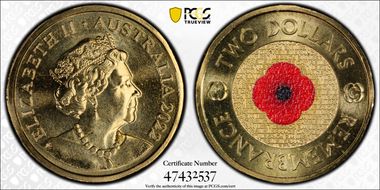 2022-C $2 Remembrance Day Colorized MS67
