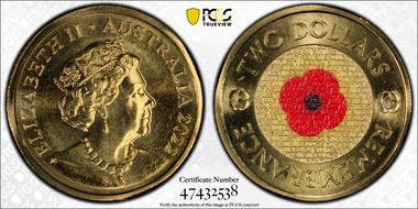 2022-C $2 Remembrance Day Colorized MS67