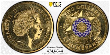 2019-C $2 Police Remembrance Colorized MS67