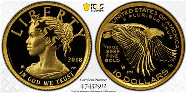 2018-W $10 American Liberty High Relief PR70DCAM