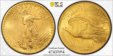 1908 $20 No Motto MS65