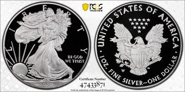 2020-W  $1 Silver Eagle PR70DCAM