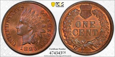 1883 1C MS66RB