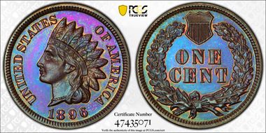 1896 1C PR65+ BN