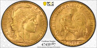 1907 20 Fr Gad-1064a F-535 Originale MS64