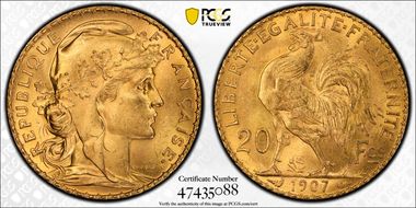 1907 20 Fr Gad-1064a F-535 Refrappe MS64