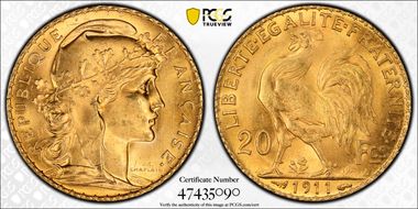 1911 20 Fr Gad-1064a F-535 Refrappe MS64