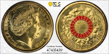 2015 $2 Lest We Forget Colorized MS65