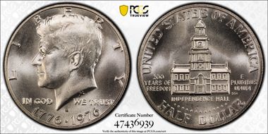 1976-S 50C Silver MS68