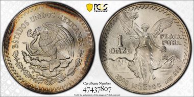 1985-Mo Onza Libertad Ag MS68