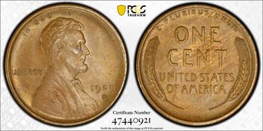 1909-S VDB 1C AU58BN