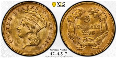 1878 $3 MS63