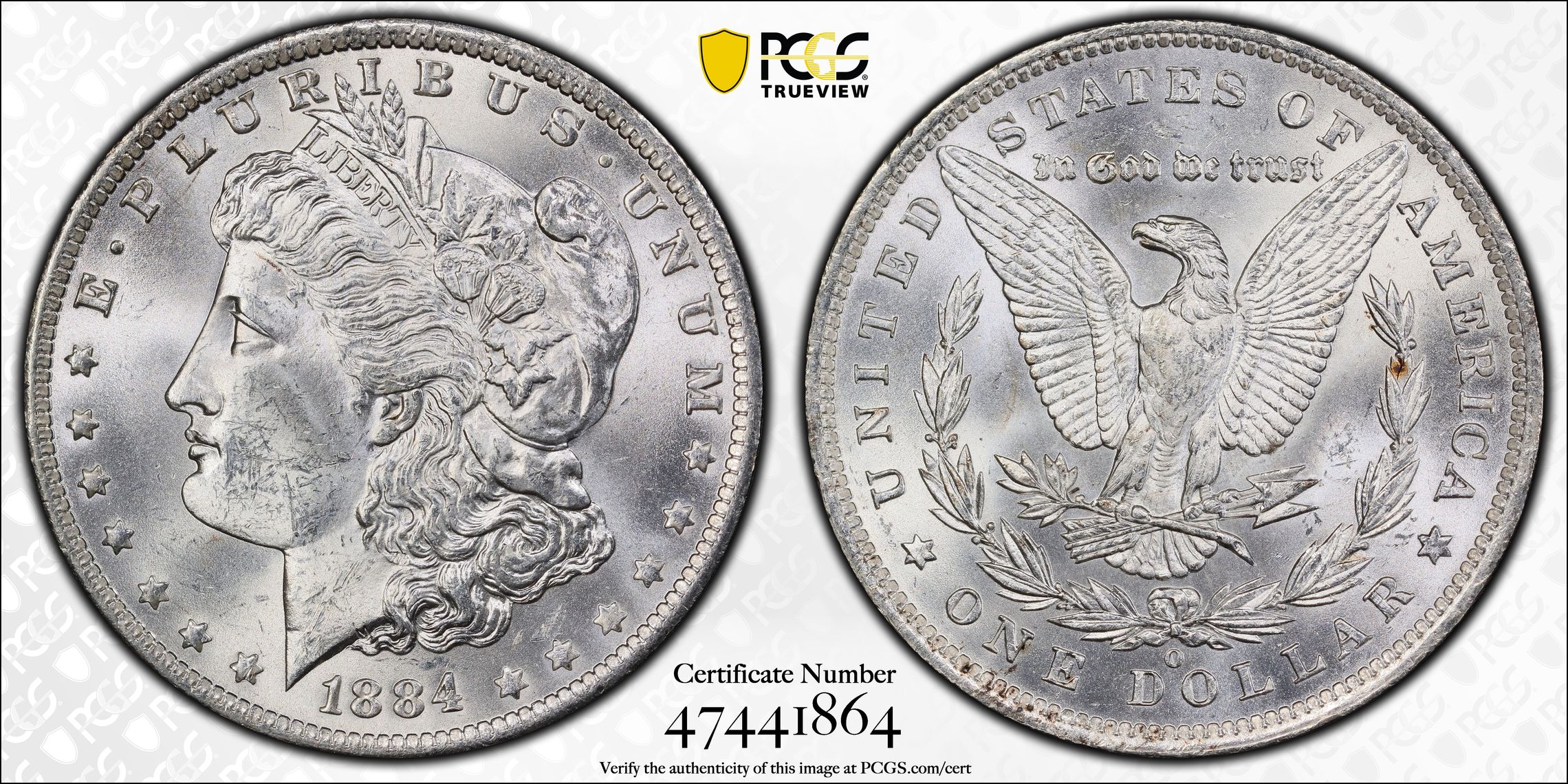 PCGS 钱币信息| 认证编号#47441864 - 1884-O The United States of