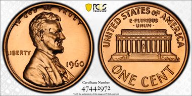 1960 1C Large Date PR66RD