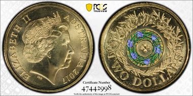 2017-C $2 Remembrance Day Colorized MS69