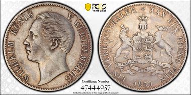 1859 Thaler KM-601 Dav-959 VF35