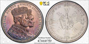 1861-A Thaler Coronation KM-488  Ag N1