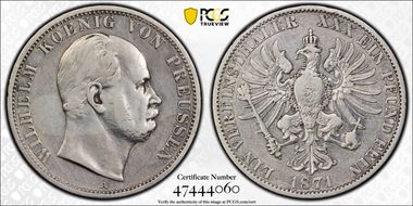 1871-A Thaler KM-494 VF30
