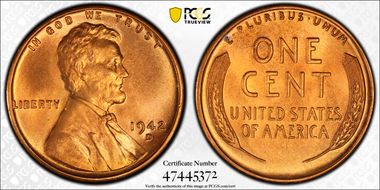 1942-D 1C MS67+ RD
