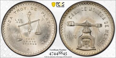 1980/79-Mo Onza KM-M49b.5  Ag MS64