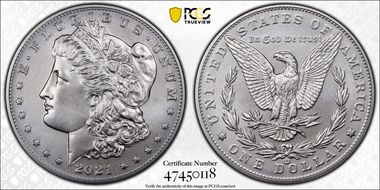 2021-CC Privy $1 Morgan Dollar 100th Anniversary MS70
