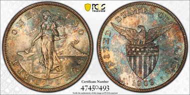 1903-S Peso KM-168  Ag MS62