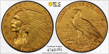 1913 $2.50 AU58
