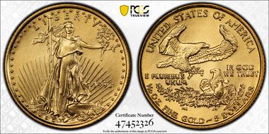 1993 $5 Gold Eagle MS70