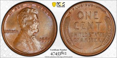 1955 1C Doubled Die Obverse MS64BN