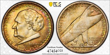 1936 50C Bridgeport MS67+