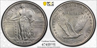 1917 25C Type 1 MS62FH