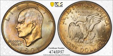 1971-D $1 "Friendly Eagle" FS-901 Type 1 Reverse MS67