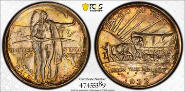 1933-D 50C Oregon MS67+