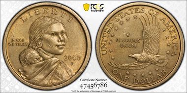 2000-P SAC$1 "Wounded Eagle" FS-901 AU55